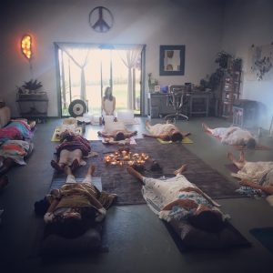 Womens empowerment through sound healing session at womens retreat